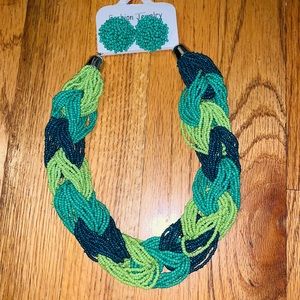 Shades of green beaded necklace